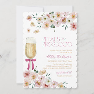 Möhippan Petals och Prosecco Champagne Inbjudningar