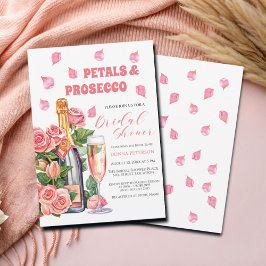 Möhippan Petals och Prosecco Flaska Ro Inbjudningar