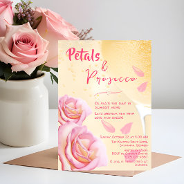 Möhippan Petals och Prosecco Watercolor Inbjudningar