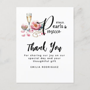 Möhippan Petals Pearls Prosecco Favors Vykort