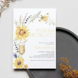 Möhippan Petals & Prosecco Solros Lavender Inbjudningar