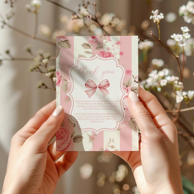 Möhippan Photo Cute Rosa Bow Tack Kort (Skapare uppladdad)