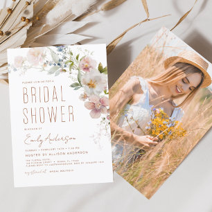 Möhippan Photo Wildblomma Modern Boho Inbjudningar