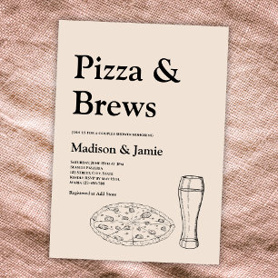 Möhippan Pizza och Brews Beer Avslappnad Par Inbjudningar