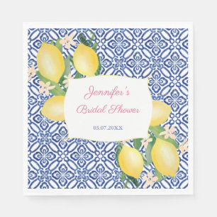Möhippan Positano Lemons italiensk Blue Tiles Pappersservett