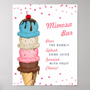 Möhippan Pub vid sommaren Ice Cream Mimosa Poster