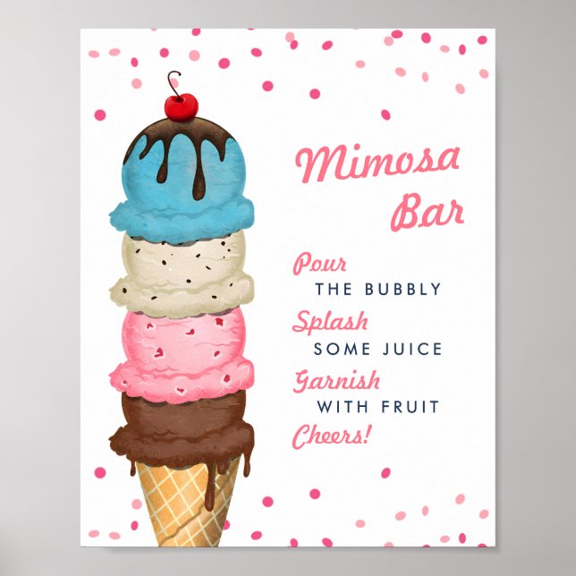 Möhippan Pub vid sommaren Ice Cream Mimosa Poster (Framsidan)