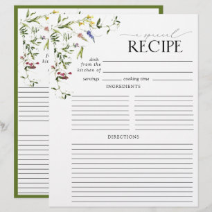 Möhippan Recept Binder Page för sommarblomma