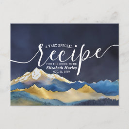 Möhippan Recitin för vattenfärgsblått Guld-berg Inbjudan Vykort