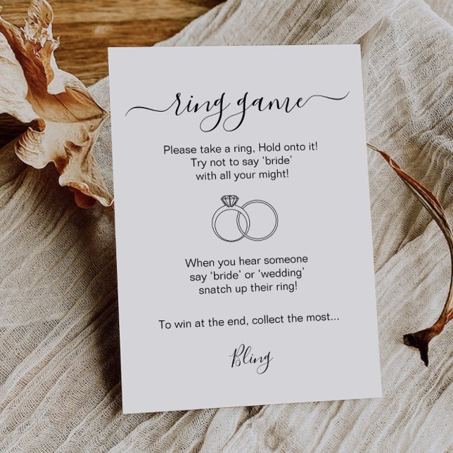 Möhippan Ring Game utskrivbar Ring Hunt Game Inbjudningar (Ring Game Bridal Shower Printable Ring Hunt Game Invitation)