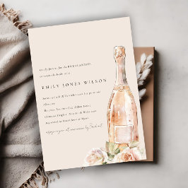 Möhippan  Ro Blommigt Champagne Vin Inbjudningar