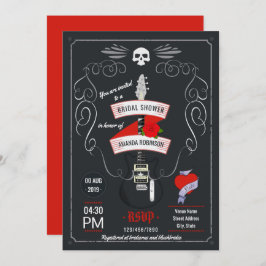 Möhippan rock and roll Chalkboard Inbjudningar