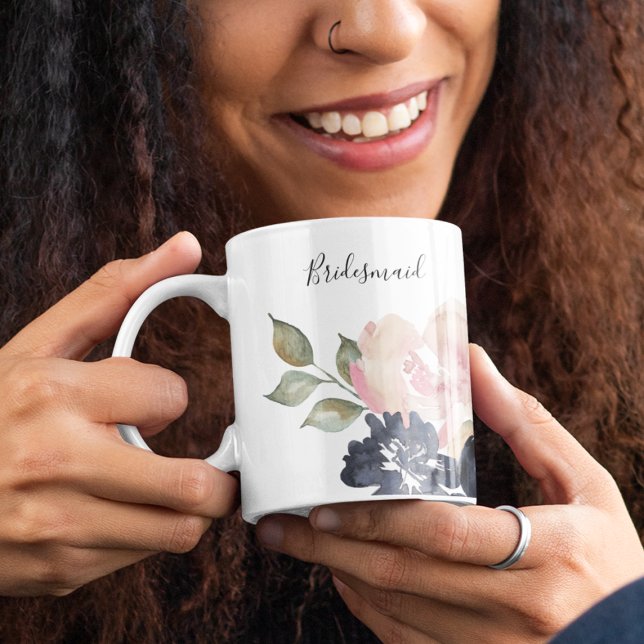 Möhippan Romantisk vattenfärgsflottan Blommigt Bri Kaffemugg (Skapare uppladdad)