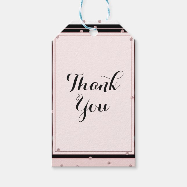 Möhippan  Rosa Black White & Ro Guld Presentetikett (Framsidan)