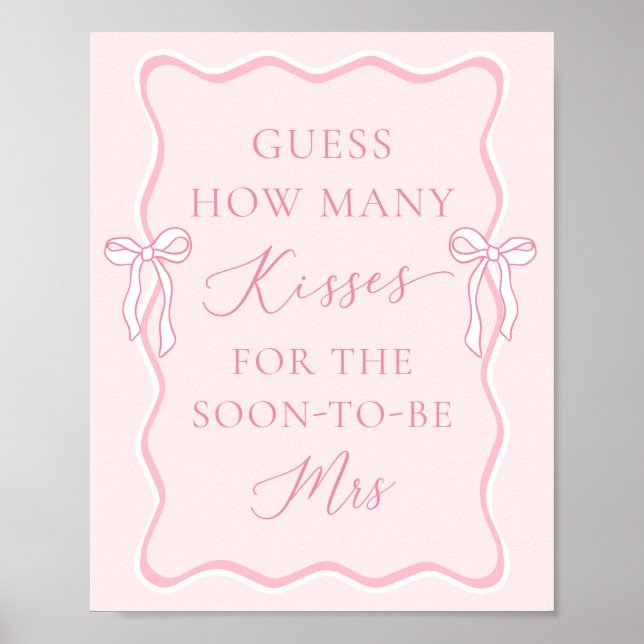 Möhippan rosa Bow anger hur många Kisses Poster (Framsidan)