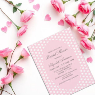 Möhippan rosa Hearts Inbjudningar
