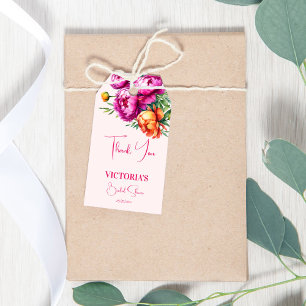möhippan rosa Peach peonies tackar er för Presentetikett