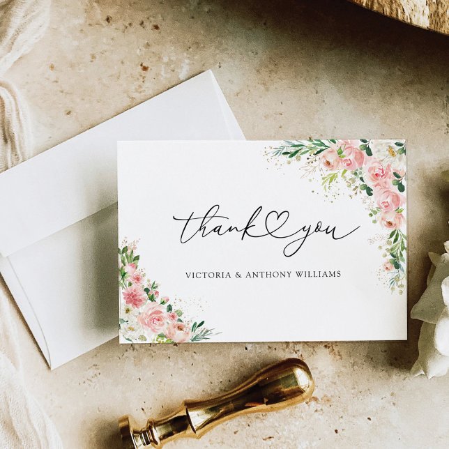  Möhippan Rosa ros Guld Tack Kort (Skapare uppladdad)