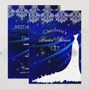 Möhippan royal Blue Diamonds & Hearts Inbjudningar