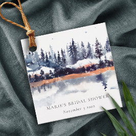 Möhippan Rust Navy Winter Gräs Forest Snö Gåvor Etiketter