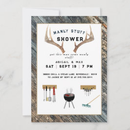 Möhippan Rustic Antlers Manly Saker Par Inbjudningar