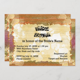 Möhippan Rustic Autumn Hearts och Ram Image Inbjudningar