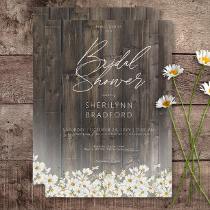 Möhippan Rustic Barnwood & Daisys Inbjudningar