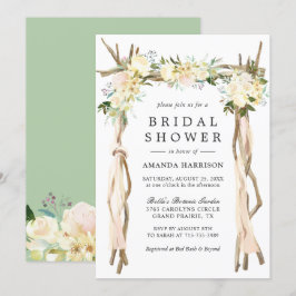 Möhippan Rustic Blommigt Arch Ivory White Inbjudningar