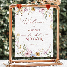 Möhippan Rustic Boho Garden Flowers Välkommen Poster