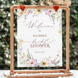 Möhippan Rustic Boho Garden Flowers Välkommen Poster