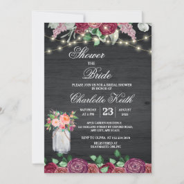 Möhippan Rustic Burgundy Mason Burk Ljus Inbjudningar