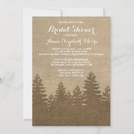 Möhippan Rustic Burlap Gräs Träd Winter Inbjudningar