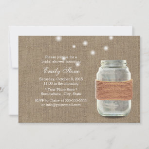 Möhippan Rustic Burlap Twine & Mason Burk Inbjudningar