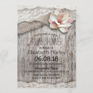 Möhippan Rustic Burlap White Snöre Blommigt Barn Inbjudningar