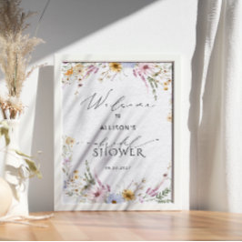 Möhippan Rustic Garden Flowers Välkommen Poster