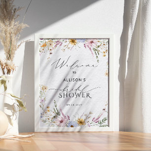 Möhippan Rustic Garden Flowers Välkommen Poster
