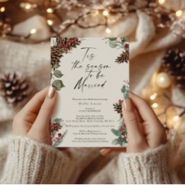 Möhippan Rustic jul Pinecones Inbjudningar