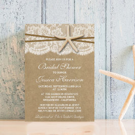 Möhippan Rustic Kraft, Snöre & Starfish Beach Inbjudningar