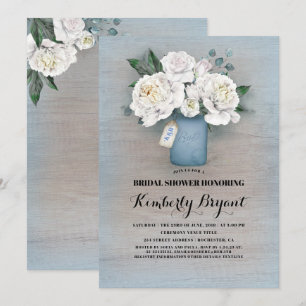 Möhippan Rustic Land Dusty Blue Mason Burk Inbjudningar