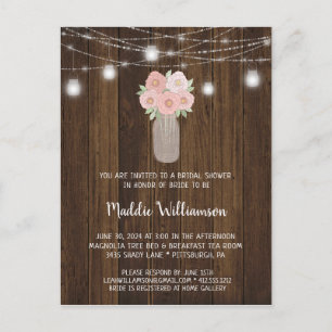 Möhippan Rustic Mason Burk Blommigt Ljus Vykort