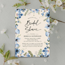 Möhippan Rustic Minimalist Dusky Blue Blommigts