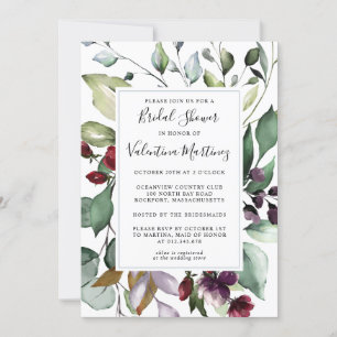 Möhippan Rustic Modern Botanical Grey Inbjudningar