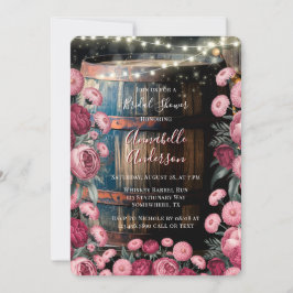 Möhippan Rustic Outdoor Barn Whiskey Barrel Inbjudningar