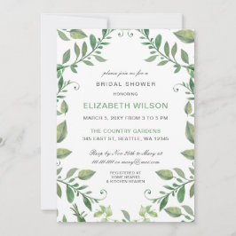 Möhippan Rustic Watercolor Greenery Inbjudningar