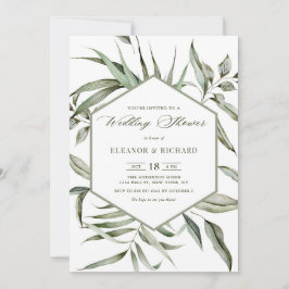 Möhippan Rustic Watercolor Greenery Ram Inbjudningar