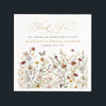 Möhippan Rustic WildblomGarden Blommigt Pappersservett<br><div class="desc">Den här party napkin-elegant har rosenblommor, som påminner om vintage pressade blommor. Den elegant färg-planen med tan, rost, terracotta och vitt ger en varm och jordisk känsla som är perfekt för fall, sommar och vår bröllop, duschar eller födelsedagar. Texten är en vacker kombination av kalligrafi och modern typografi som är...</div>