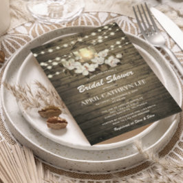 Möhippan Rustic Wood Blommigt Lantern Ljus Inbjudningar