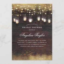 Möhippan Rustic Wood och Mason Burk Ljus Inbjudningar