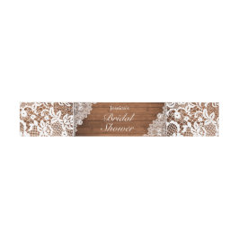 Möhippan Rustic Wood & White Snöre Band För Inbjudningskort