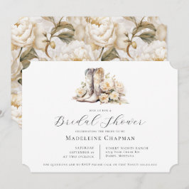 Möhippan Rustik Blommigt Watercolor Boots Inbjudningar